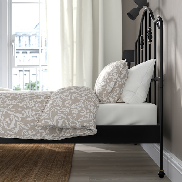 IKEA SAGSTUA bed frame, Full Black, Ikea Ireland | 2589VHPJT