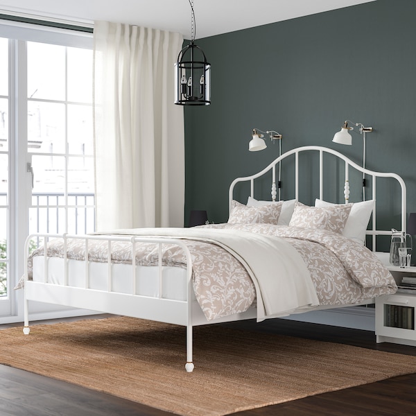 IKEA SAGSTUA bed frame, King White / Luröy, Ikea Ireland | 2403FAMRZ