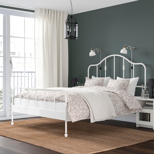IKEA SAGSTUA bed frame, Queen White, Ikea Ireland | 4329EZINV