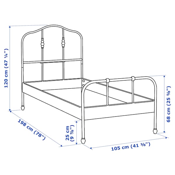 IKEA SAGSTUA bed frame, Twin White / Lönset, Ikea Ireland | 8371XWCFB