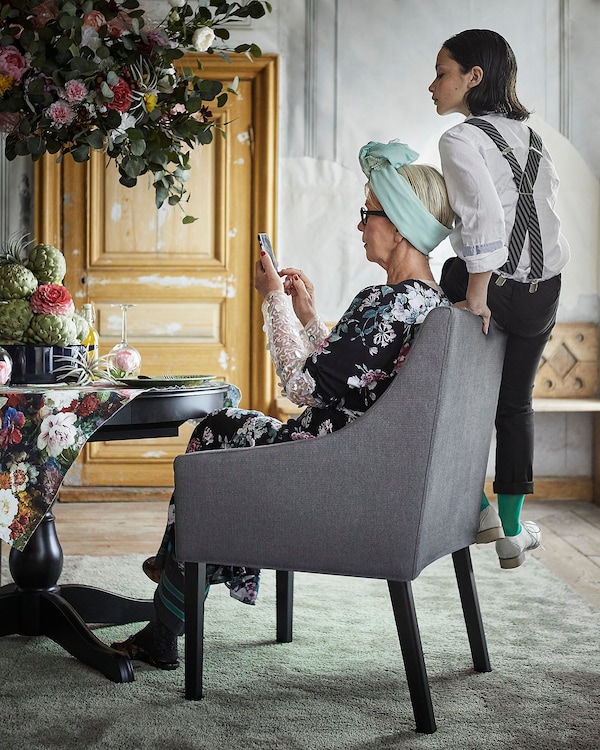 IKEA SAKARIAS armchair Black / Sporda Dark Gray, Ikea Ireland | 7069JIQRU