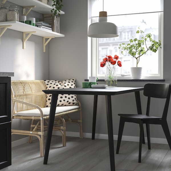 IKEA SALNÖ / GRYTTOM bench with pad, armrests rattan/Gransel natural, Ikea Ireland | 8364FYINQ