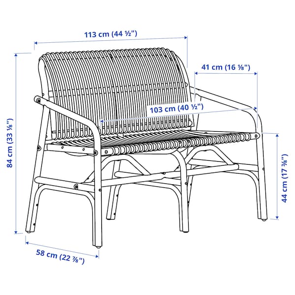 IKEA SALNÖ bench, rattan, Ikea Ireland | 2430WTKFI