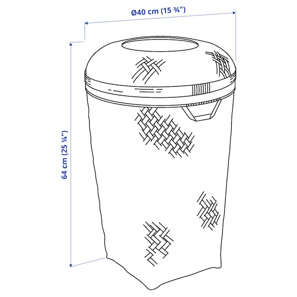 IKEA SALUDING laundry basket, handmade bamboo, 13 gallon, Ikea Ireland | 0613XOQYR