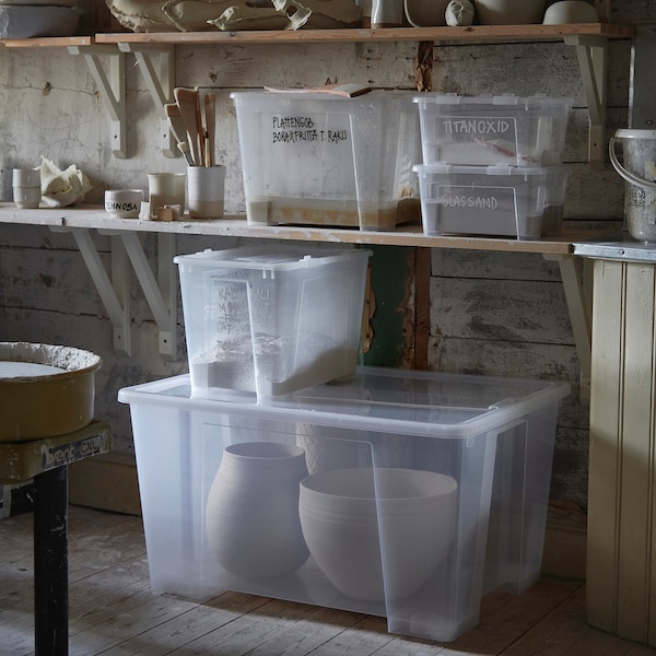 IKEA SAMLA box, clear, 30 ¾x22x17 in/34 gallon, Ikea Ireland | 4086OREPF