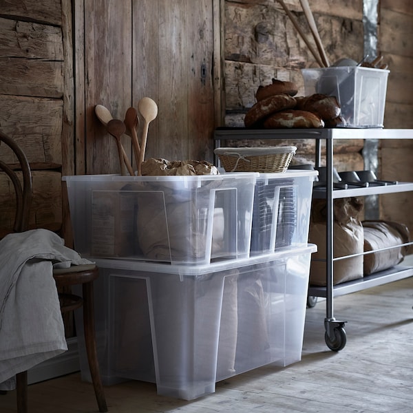 IKEA SAMLA box, clear, 30 ¾x22x17 in/34 gallon, Ikea Ireland | 4086OREPF