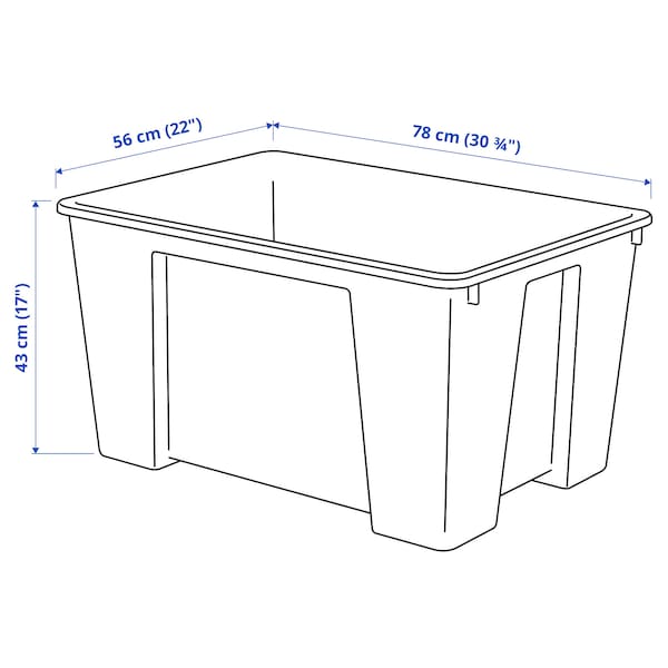 IKEA SAMLA box, clear, 30 ¾x22x17 in/34 gallon, Ikea Ireland | 4086OREPF