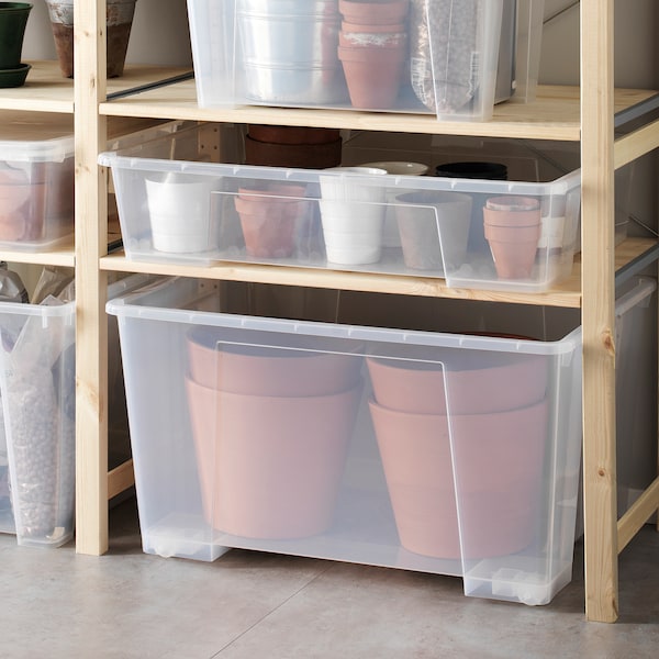 IKEA SAMLA box, clear, 30 ¾x22x7 in/15 gallon, Ikea Ireland | 9618COXPM