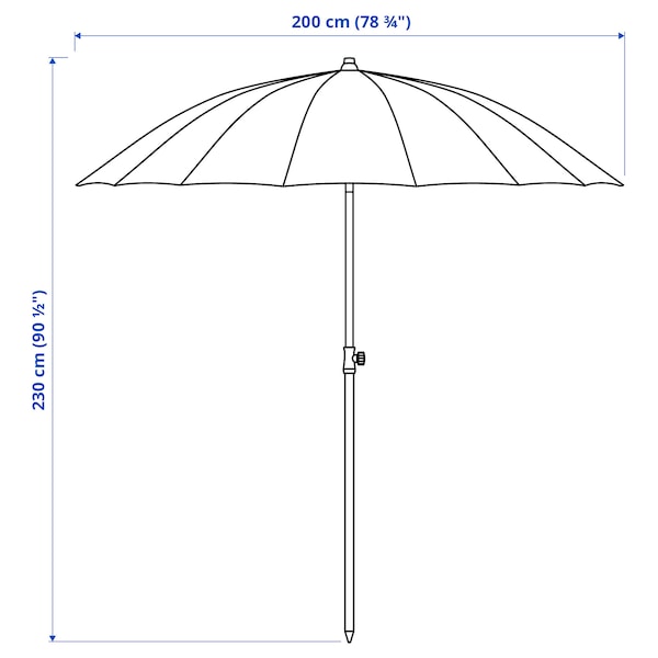 IKEA SAMSÖ Umbrella, tilting, beige, 78 3/4 in, Ikea Ireland | 7025SWHVK