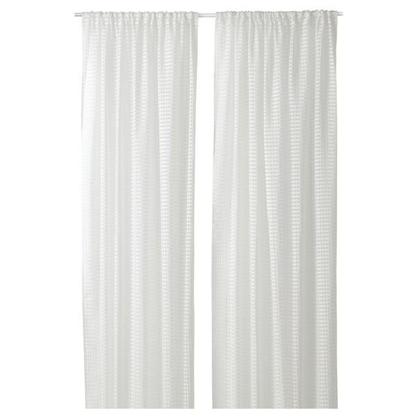 IKEA SANDDÅDRA sheer curtains, 1 pair, 57x98 in White, Ikea Ireland | 4631LMWRI