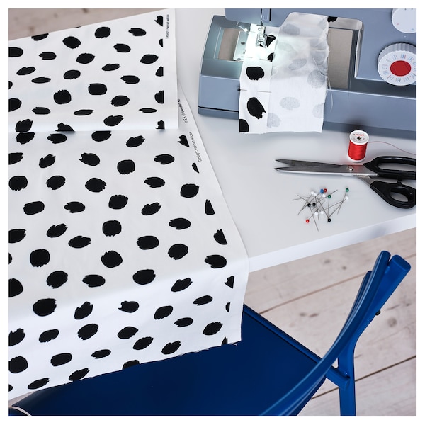 IKEA SANDLUSERN pre-cut fabric, white/black, 59x118 in, Ikea Ireland | 2615SCLZU