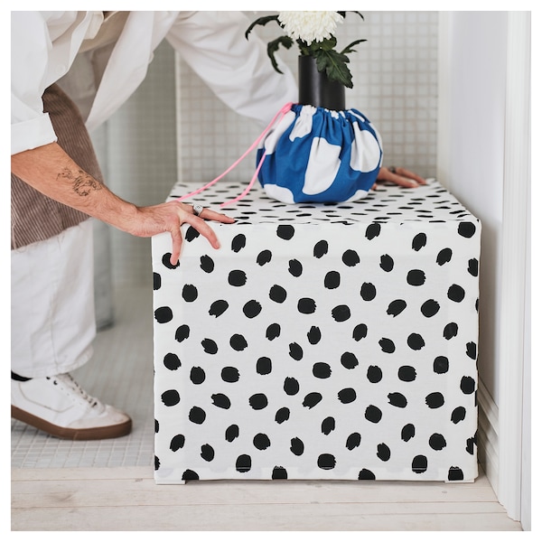 IKEA SANDLUSERN pre-cut fabric, white/black, 59x118 in, Ikea Ireland | 2615SCLZU