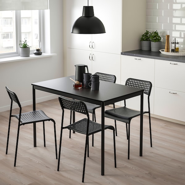 IKEA SANDSBERG / ADDE table and 4 chairs, black/black, 43 1/4x26 3/8 in, Ikea Ireland | 5839IKJCL