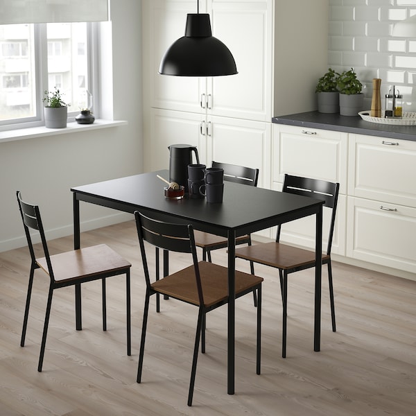 IKEA SANDSBERG / SANDSBERG table and 4 chairs, black/black, 43 1/4x26 3/8 in, Ikea Ireland | 7201UBJZS