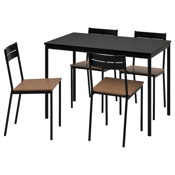 IKEA SANDSBERG / SANDSBERG table and 4 chairs, black/black, 43 1/4x26 3/8 in, Ikea Ireland | 7201UBJZS