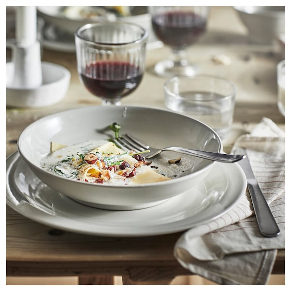 IKEA SANDSKÄDDA deep plate/bowl, light grey-beige, 8 ½ in, 4 pack, Ikea Ireland | 9654AFITR
