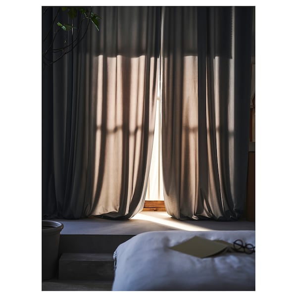 IKEA SANDSVINGEL curtains, 1 pair, gray, 53x98 in, Ikea Ireland | 5027ADXLZ
