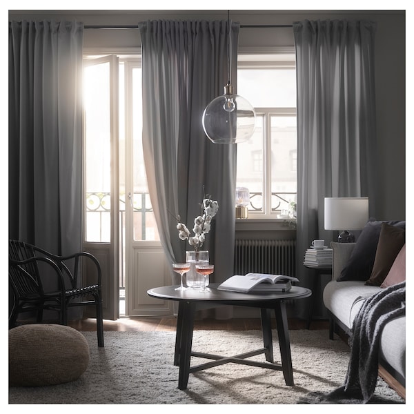 IKEA SANDSVINGEL curtains, 1 pair, gray, 53x98 in, Ikea Ireland | 5027ADXLZ