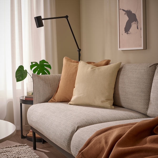IKEA SANDTRAV cushion, 18x18 in Yellow / Beige / White, Ikea Ireland | 3185ZOGDJ