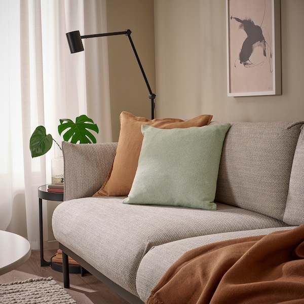 IKEA SANDTRAV cushion, gray-green/white, 18x18 in Gray / Green / White, Ikea Ireland | 8690DINFP