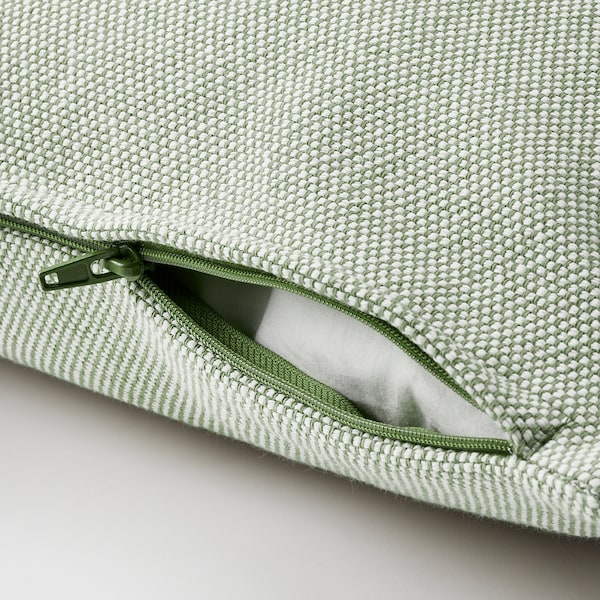 IKEA SANDTRAV cushion, gray-green/white, 18x18 in Gray / Green / White, Ikea Ireland | 8690DINFP