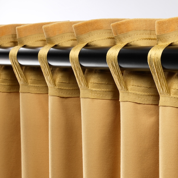 IKEA SANELA room darkening curtains, 1 pair, 55x98 in Golden Brown, Ikea Ireland | 1260EYPQT