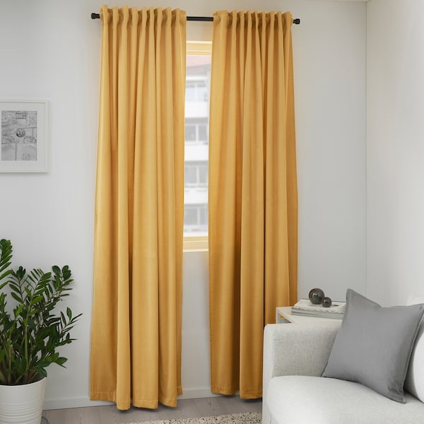 IKEA SANELA room darkening curtains, 1 pair, 55x98 in Golden Brown, Ikea Ireland | 1260EYPQT