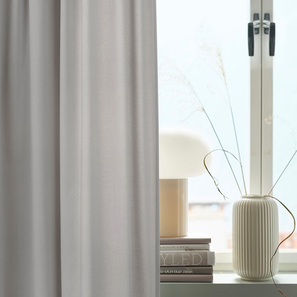 IKEA SANELA room darkening curtains, 1 pair, 55x98 in Light Gray, Ikea Ireland | 7056SZNRY