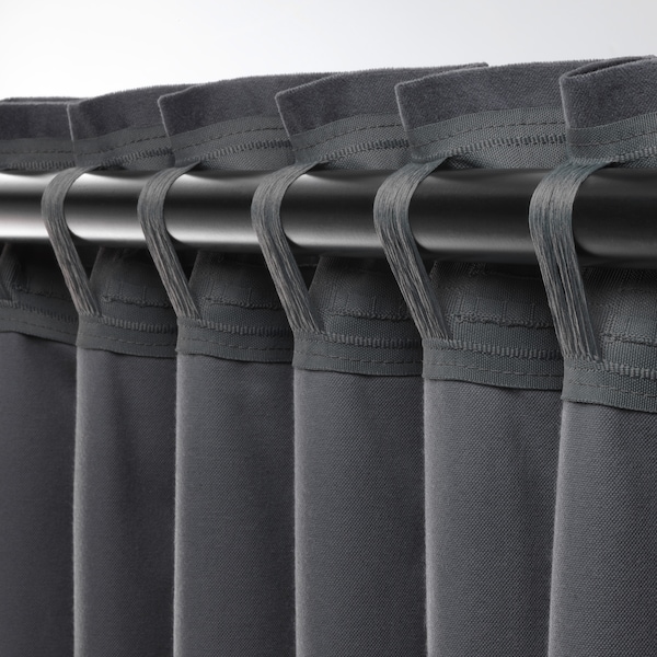 IKEA SANELA room darkening curtains, 1 pair, 55x98 in Dark Gray, Ikea Ireland | 5021SRQIK