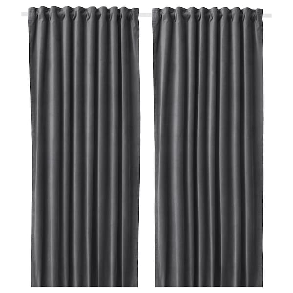 IKEA SANELA room darkening curtains, 1 pair, 55x98 in Dark Gray, Ikea Ireland | 5021SRQIK