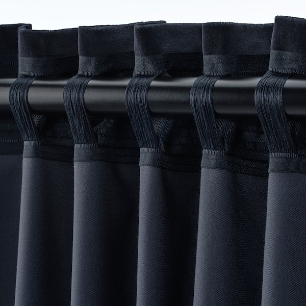 IKEA SANELA room darkening curtains, 1 pair, 55x84 in Dark Blue, Ikea Ireland | 0519OLHGU