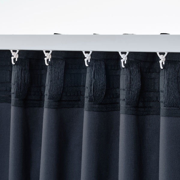 IKEA SANELA room darkening curtains, 1 pair, 55x84 in Dark Blue, Ikea Ireland | 0519OLHGU