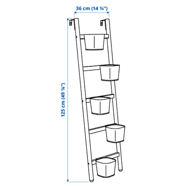 IKEA SATSUMAS Plant stand with 5 plant pots, bamboo, white, Ikea Ireland | 4580QAGMF