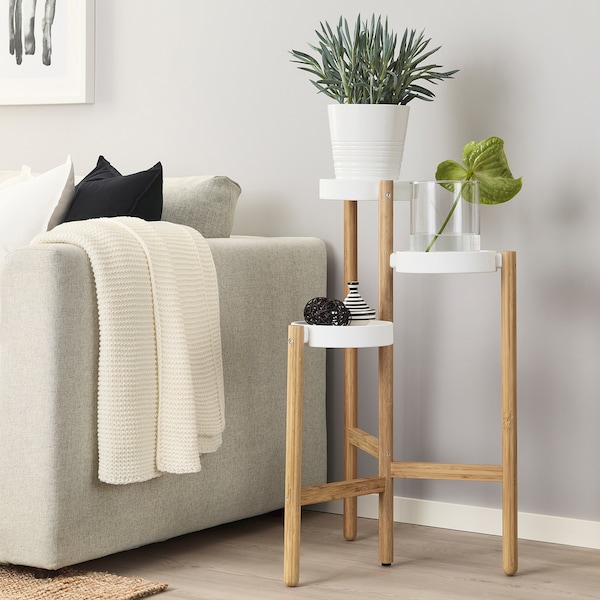 IKEA SATSUMAS White Bamboo Plant Stand - 3 Tier - Popular, Ikea Ireland | 4567UIKNB