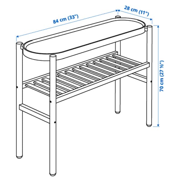 IKEA SATSUMAS plant stand, bamboo/white, 27 ½ in, Ikea Ireland | 3496DSWTV