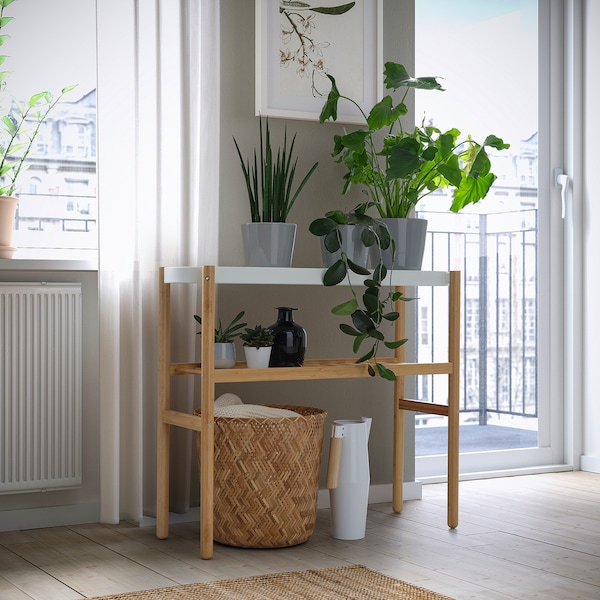 IKEA SATSUMAS plant stand, bamboo/white, 27 ½ in, Ikea Ireland | 3496DSWTV