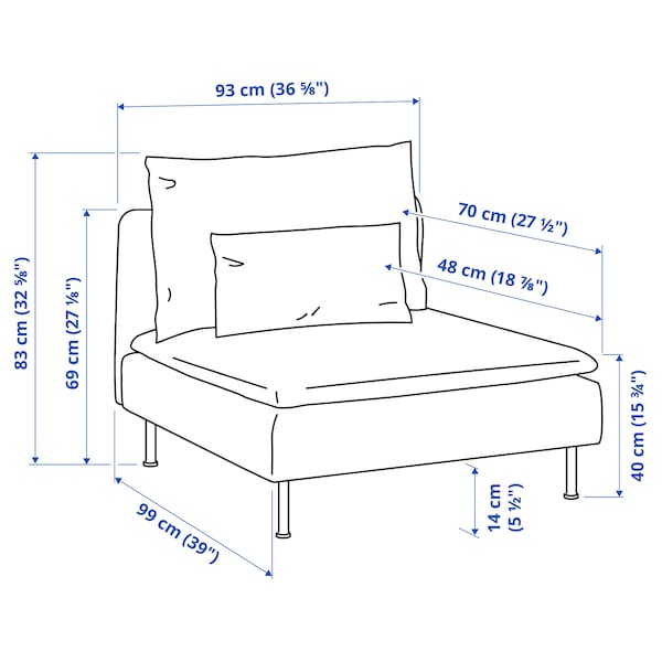 IKEA SÖDERHAMN 1-seat section Fridtuna Light Beige, Ikea Ireland | 7025ZDNUG