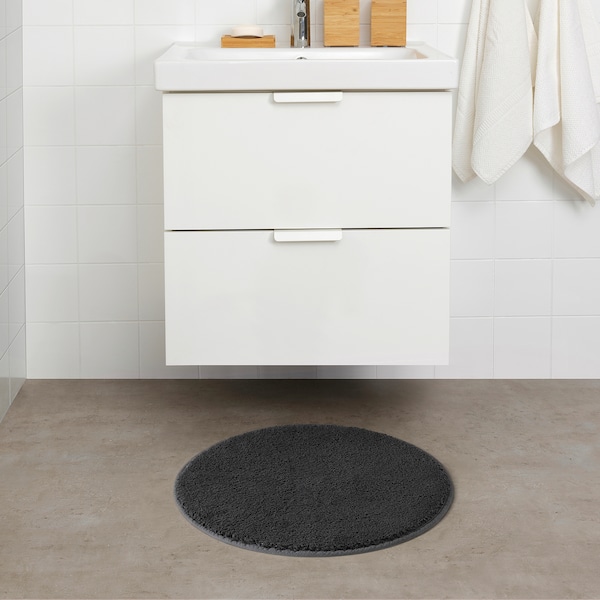IKEA SÖDERSJÖN bath mat, 22 in Dark Gray / Round, Ikea Ireland | 5391WENFG