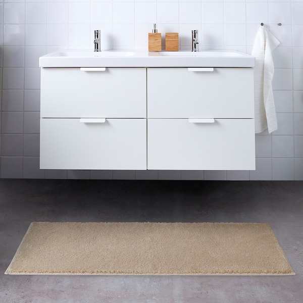 IKEA SÖDERSJÖN bath mat, 24x47 in Light Beige, Ikea Ireland | 4023LIXHT