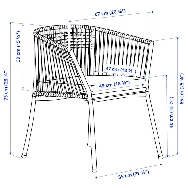 IKEA SEGERÖN armchair, outdoor Dark Green / Frösön / Duvholmen Stripe Pattern, Ikea Ireland | 0637WVNIG
