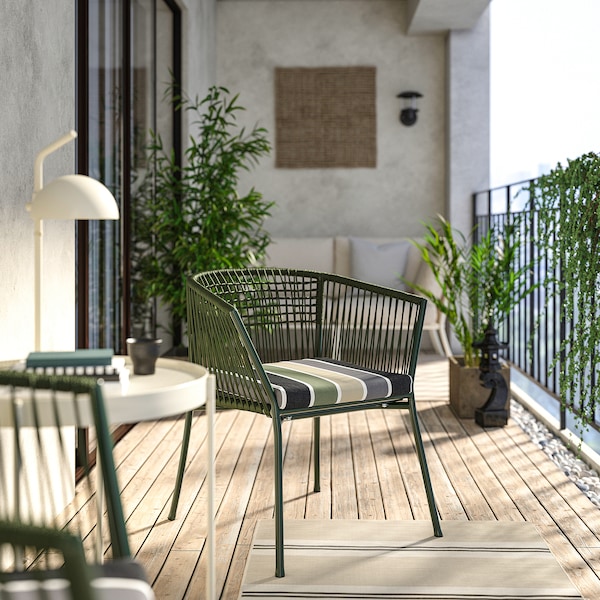 IKEA SEGERÖN armchair, outdoor Dark Green / Frösön / Duvholmen Stripe Pattern, Ikea Ireland | 0637WVNIG