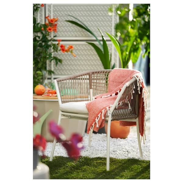 IKEA SEGERÖN armchair, outdoor White / Beige / Frösön / Duvholmen Beige, Ikea Ireland | 1905FAWTQ