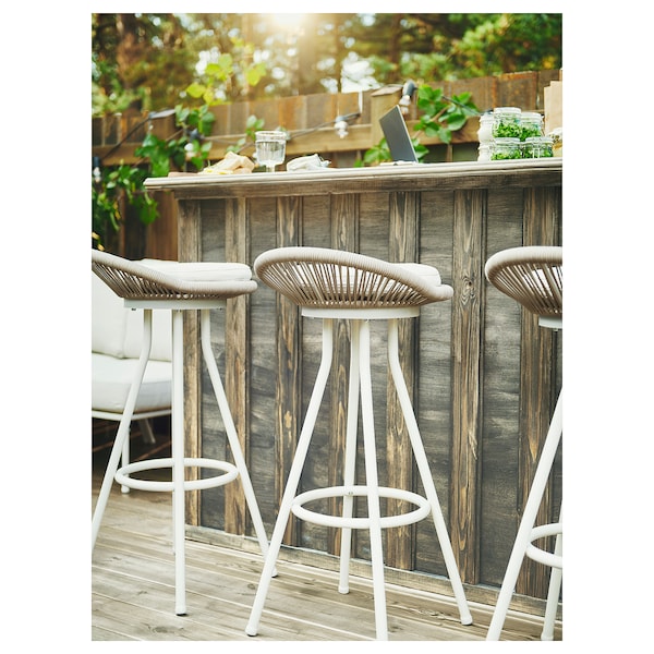 IKEA SEGERÖN bar stool, outdoor, swivel white/beige, Ikea Ireland | 5483RZTNV