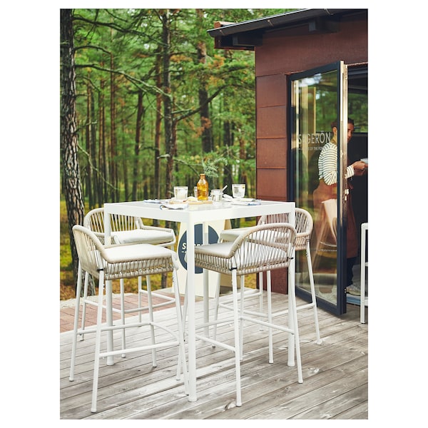 IKEA SEGERÖN bar stool, outdoor, white/beige, 28 3/4 in, Ikea Ireland | 8531ZFMAN