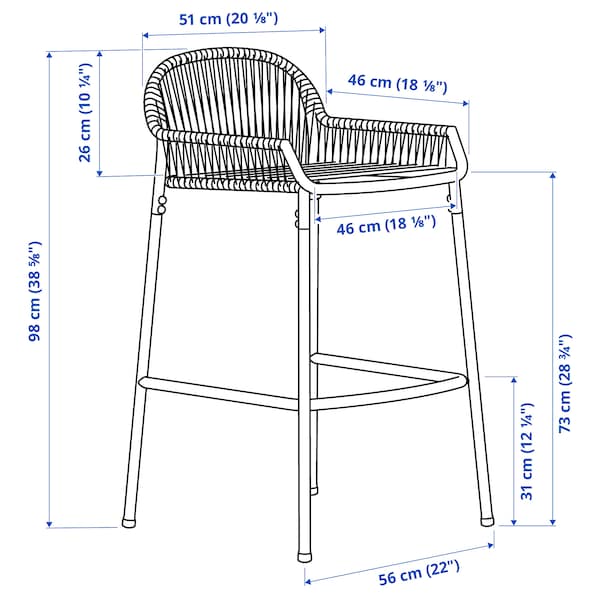 IKEA SEGERÖN bar stool, outdoor, white/beige, 28 3/4 in, Ikea Ireland | 8531ZFMAN