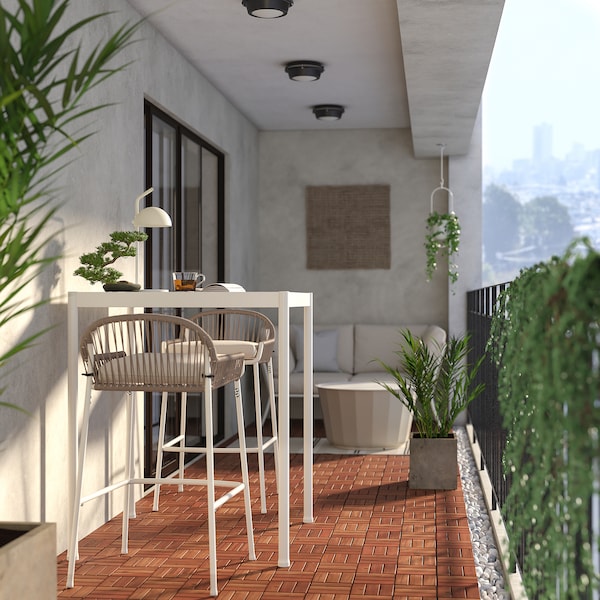IKEA SEGERÖN bar table, outdoor, white/beige, 35x35 in, Ikea Ireland | 9453BVHND