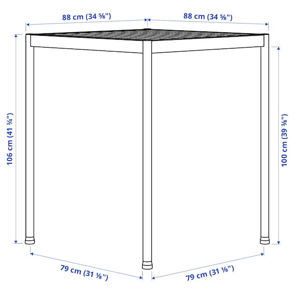 IKEA SEGERÖN bar table, outdoor, white/beige, 35x35 in, Ikea Ireland | 9453BVHND