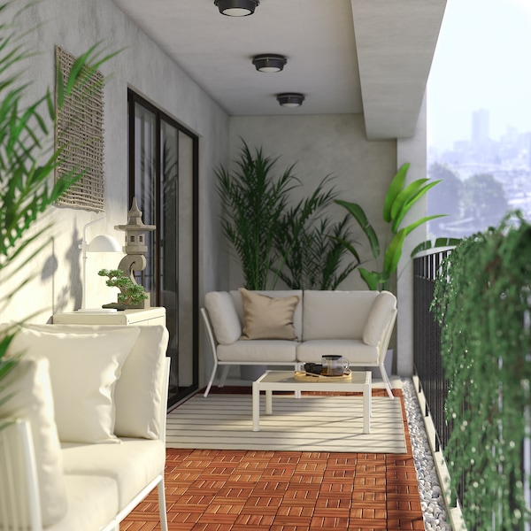 IKEA SEGERÖN corner section, outdoor, white/beige, Ikea Ireland | 1407JUTHA