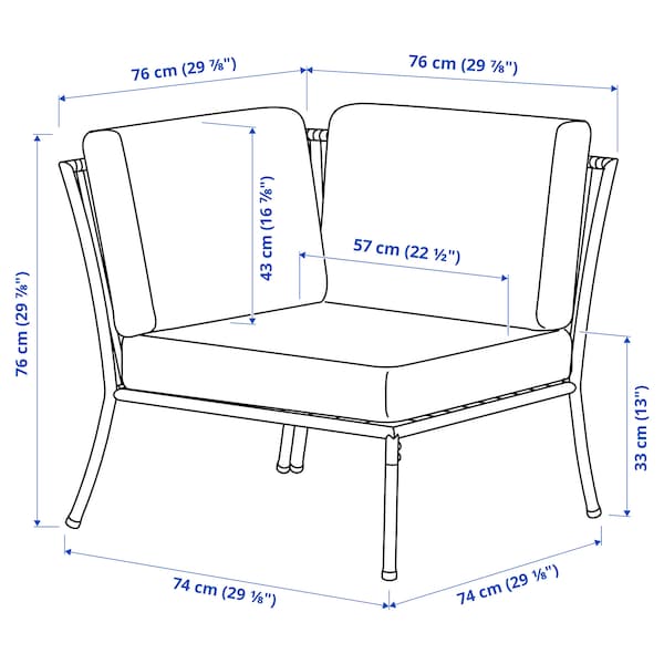 IKEA SEGERÖN corner section with pad White / Beige / Frösön / Duvholmen Beige, Ikea Ireland | 3581HLBPN