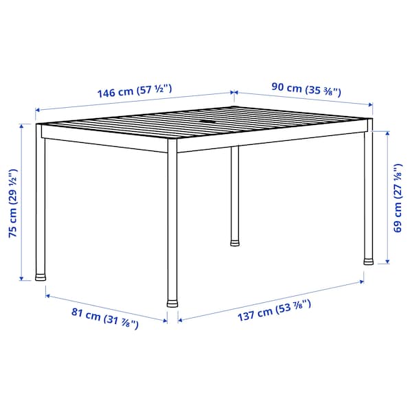 IKEA SEGERÖN table, outdoor, 35 7/8x57 7/8 in Dark Green / Light Gray, Ikea Ireland | 6198FCYQV